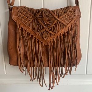 Day And Mood leather Macrame Crossbody Bag
